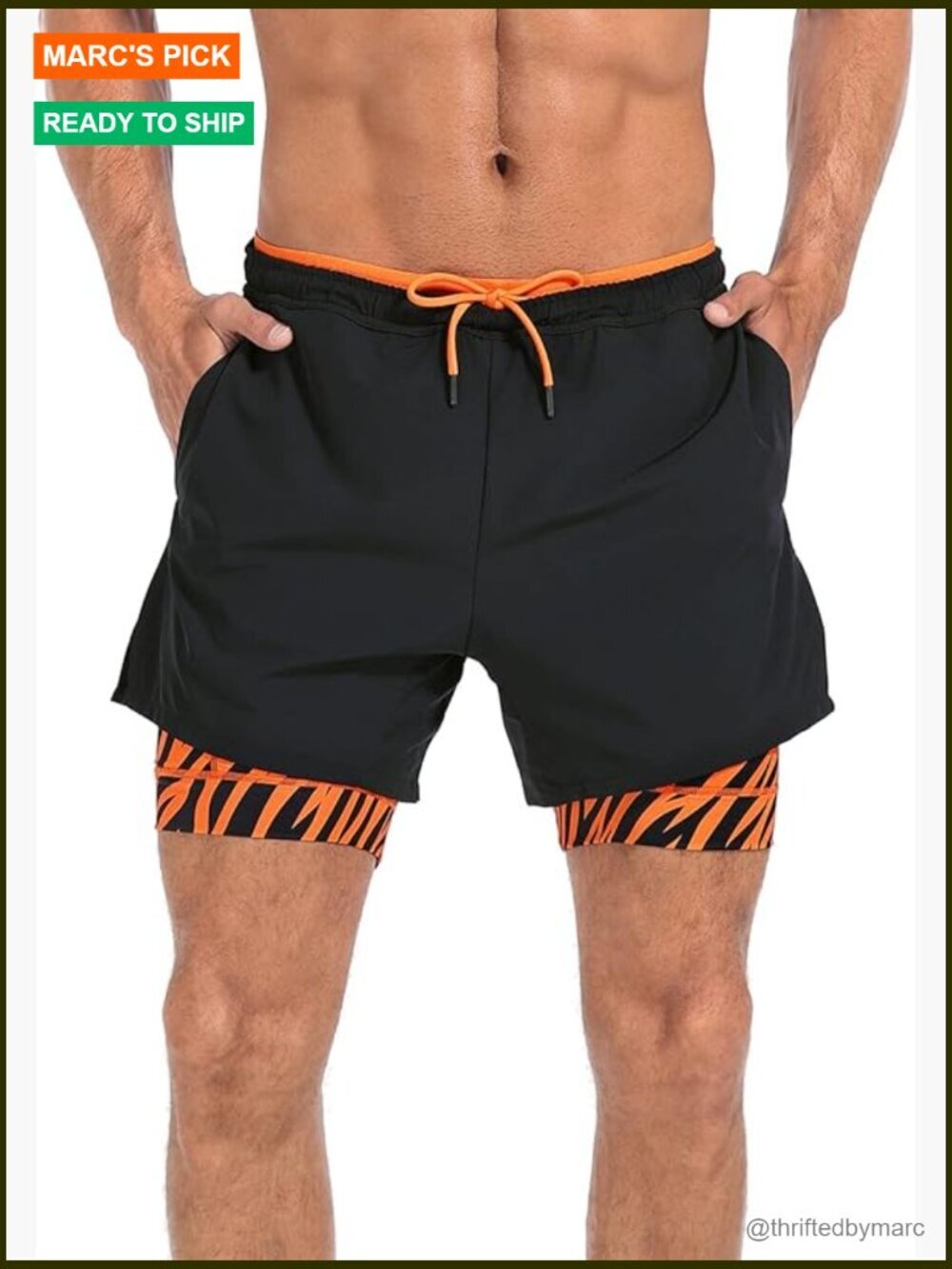 Men's 2-in-1 Athletic Shorts with Compression Liner Quick Dry 5" Inseam